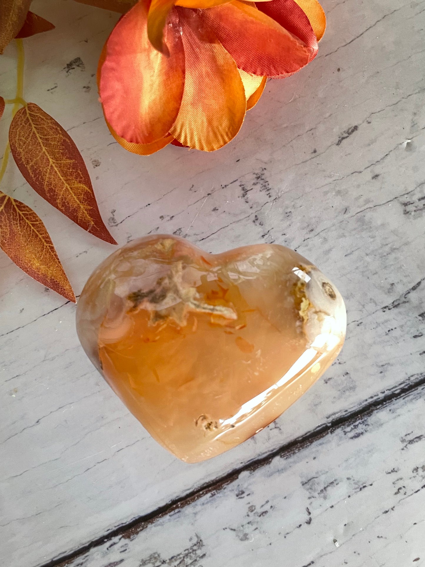 Flower Agate Heart