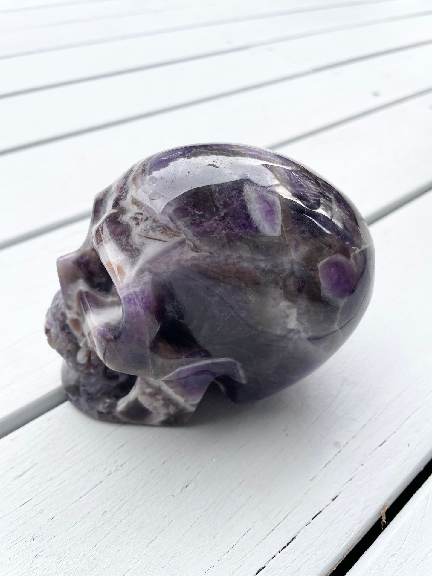 Chevron Dream Amethyst Skull