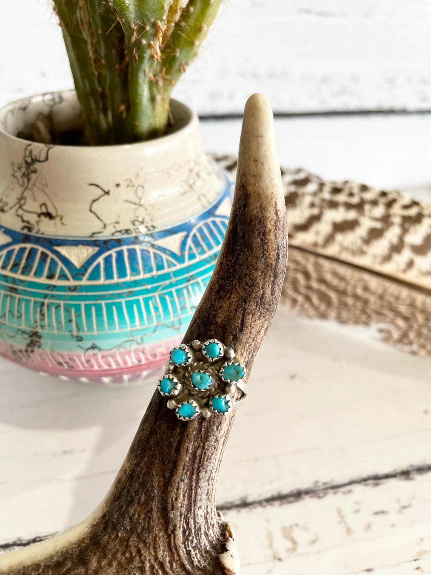 Zuni cluster Ring ~ Kingman Turquoise