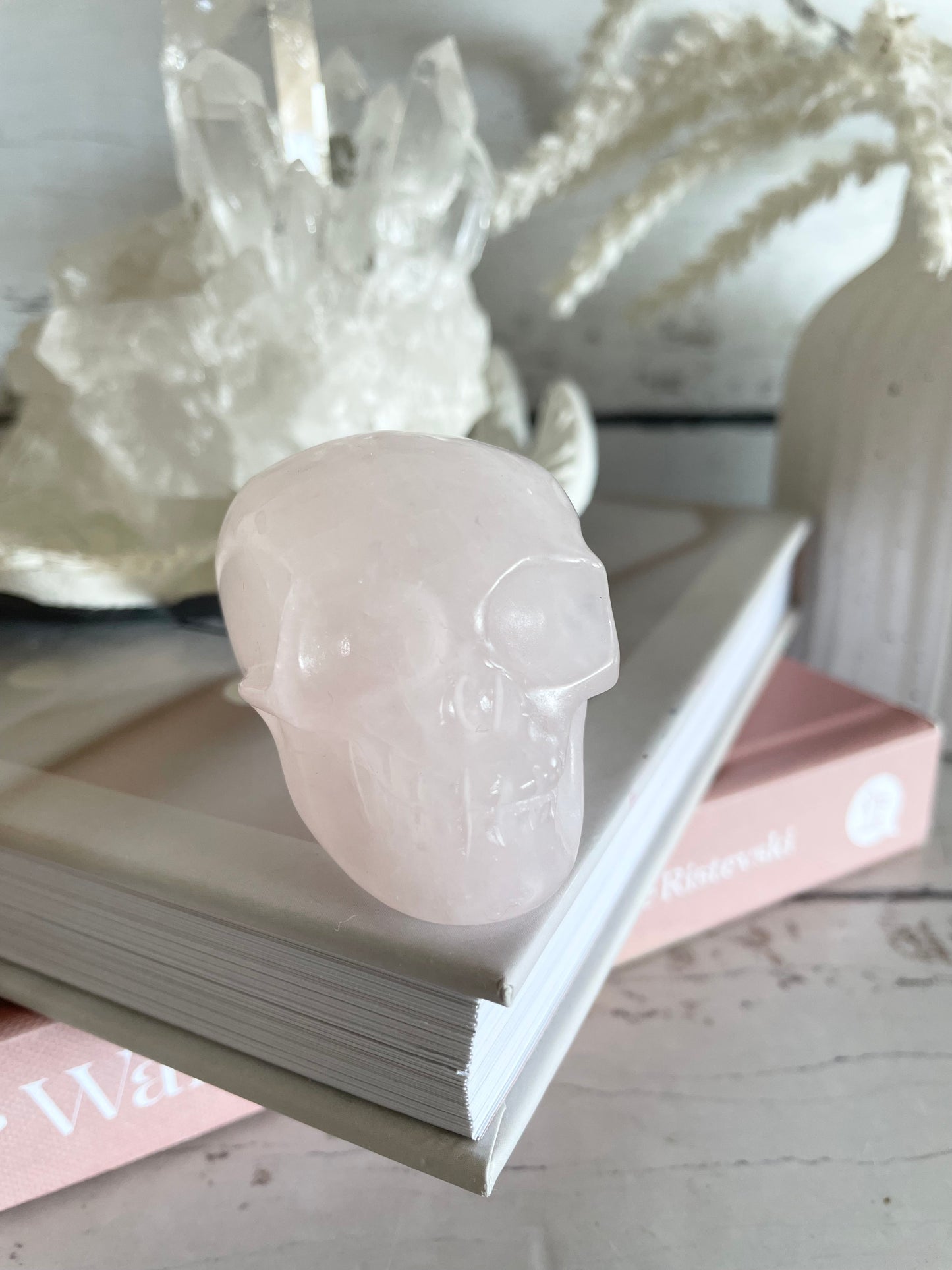 Snow Quartz Skull