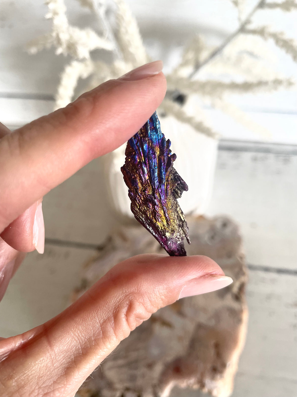 Black Kyanite Titanium Witch Fan/Broom