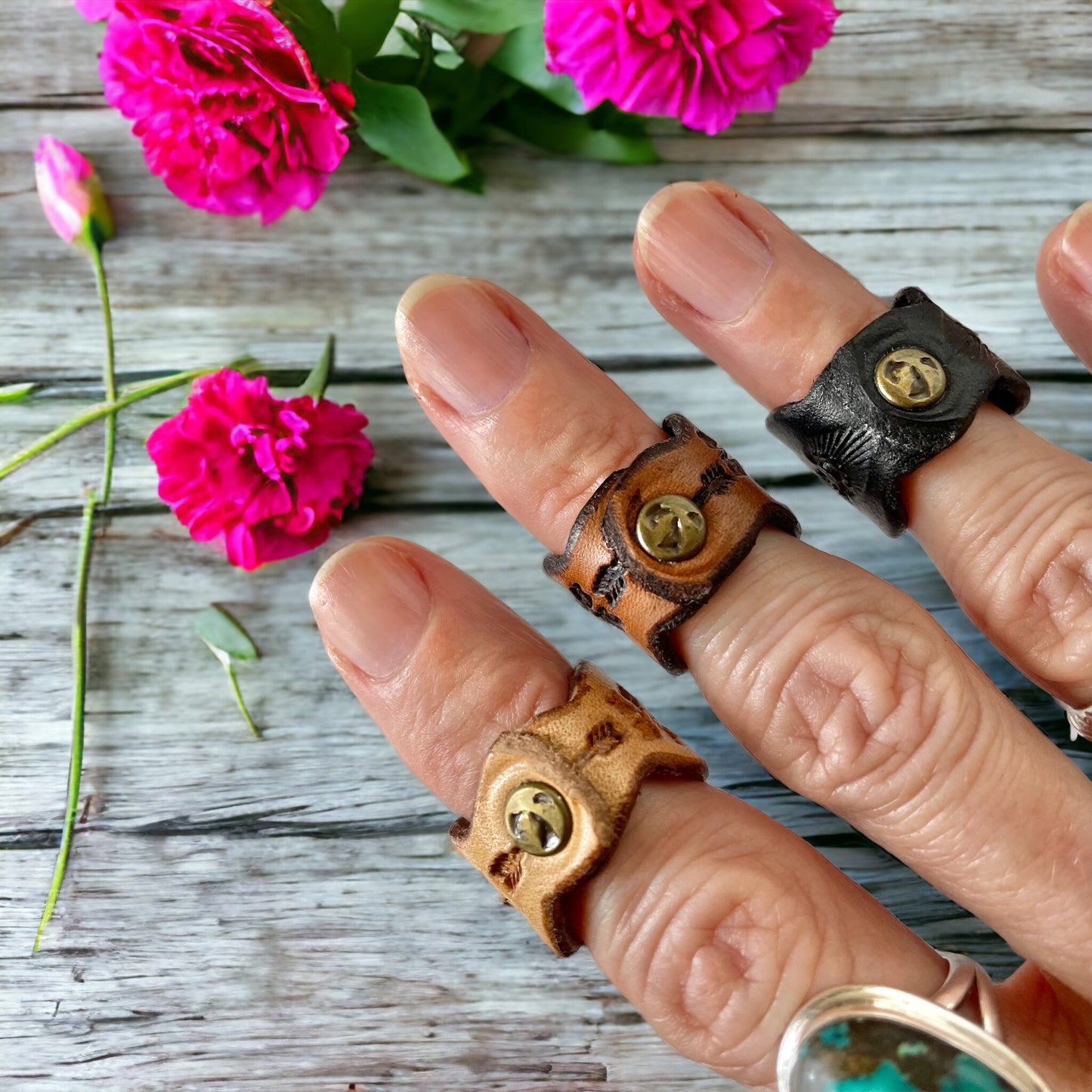 Leather Heart Ring