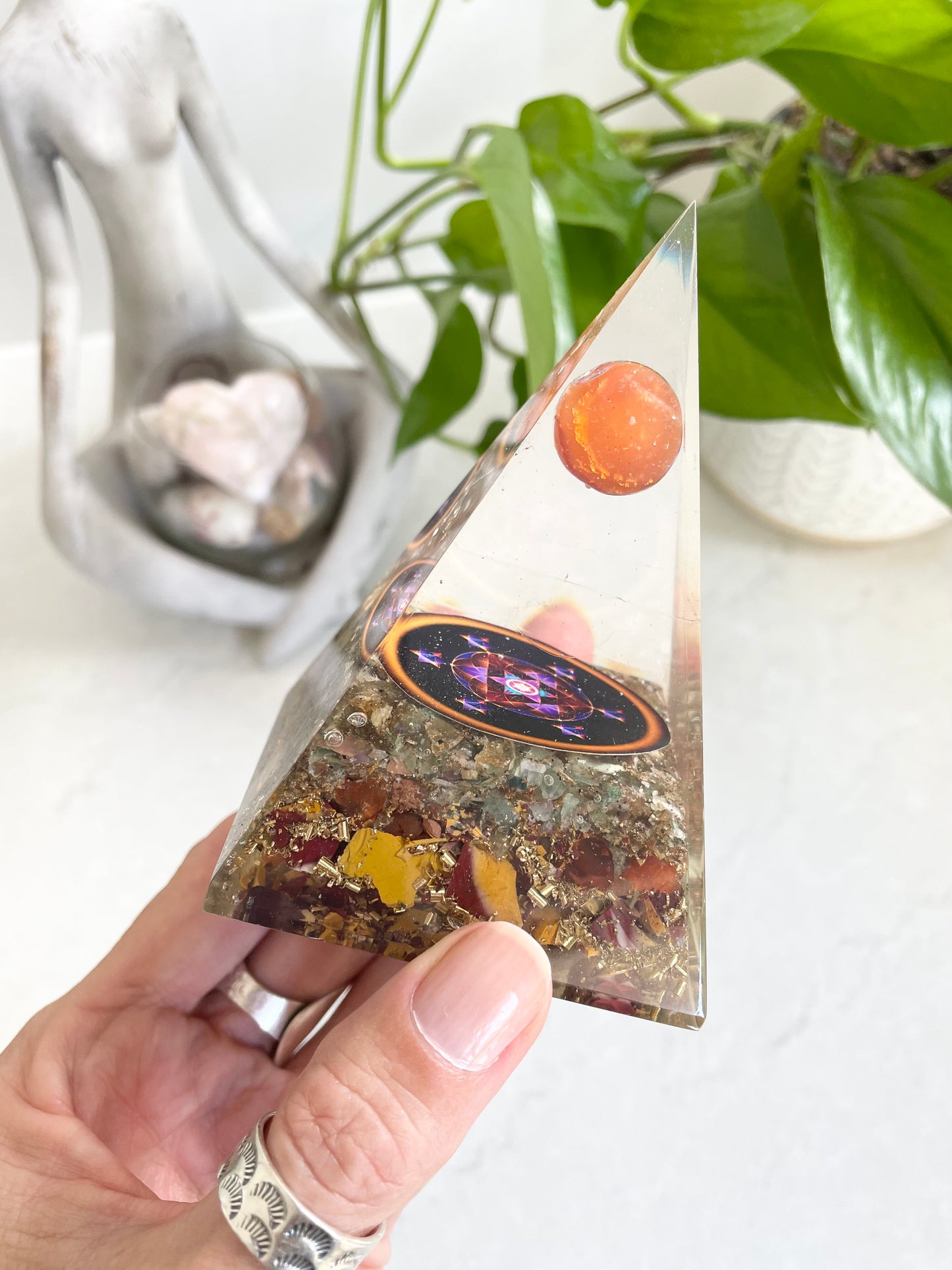 Orgone Pyramid ~ Mookaite & Mixed Aventurine