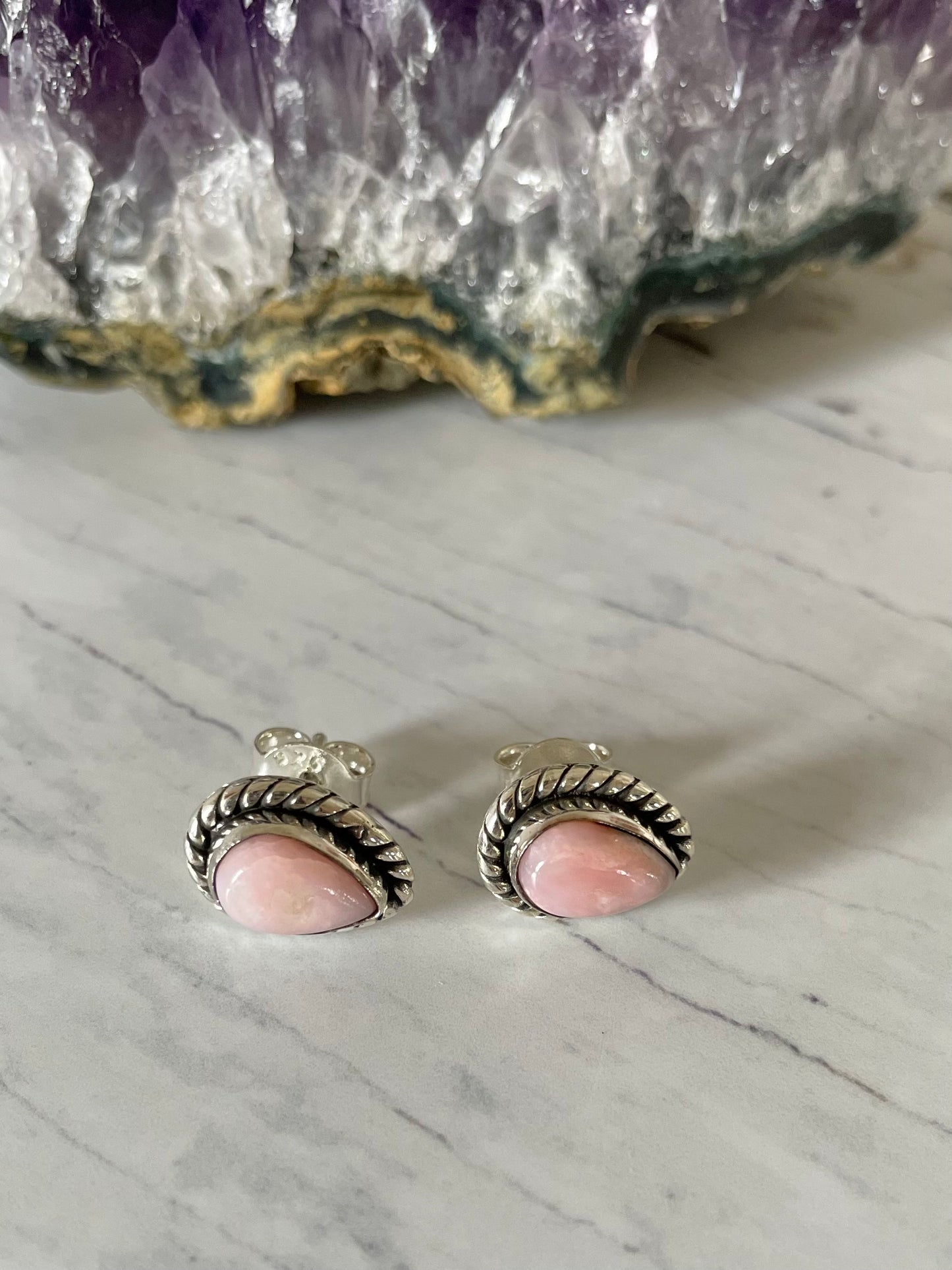 Pink Opal Studs