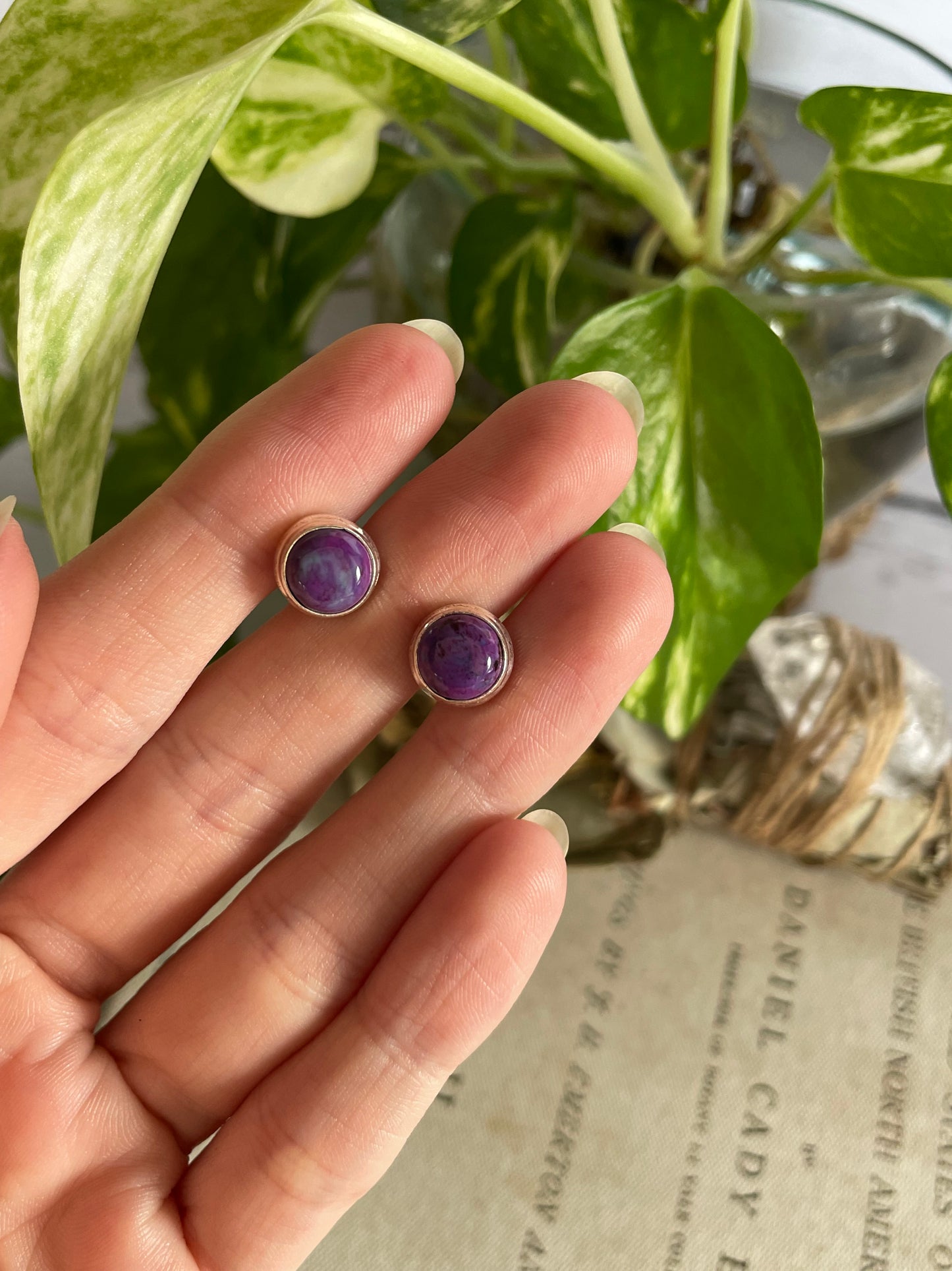 Mojave Purple Turquoise Silver Studs ~ Harmony