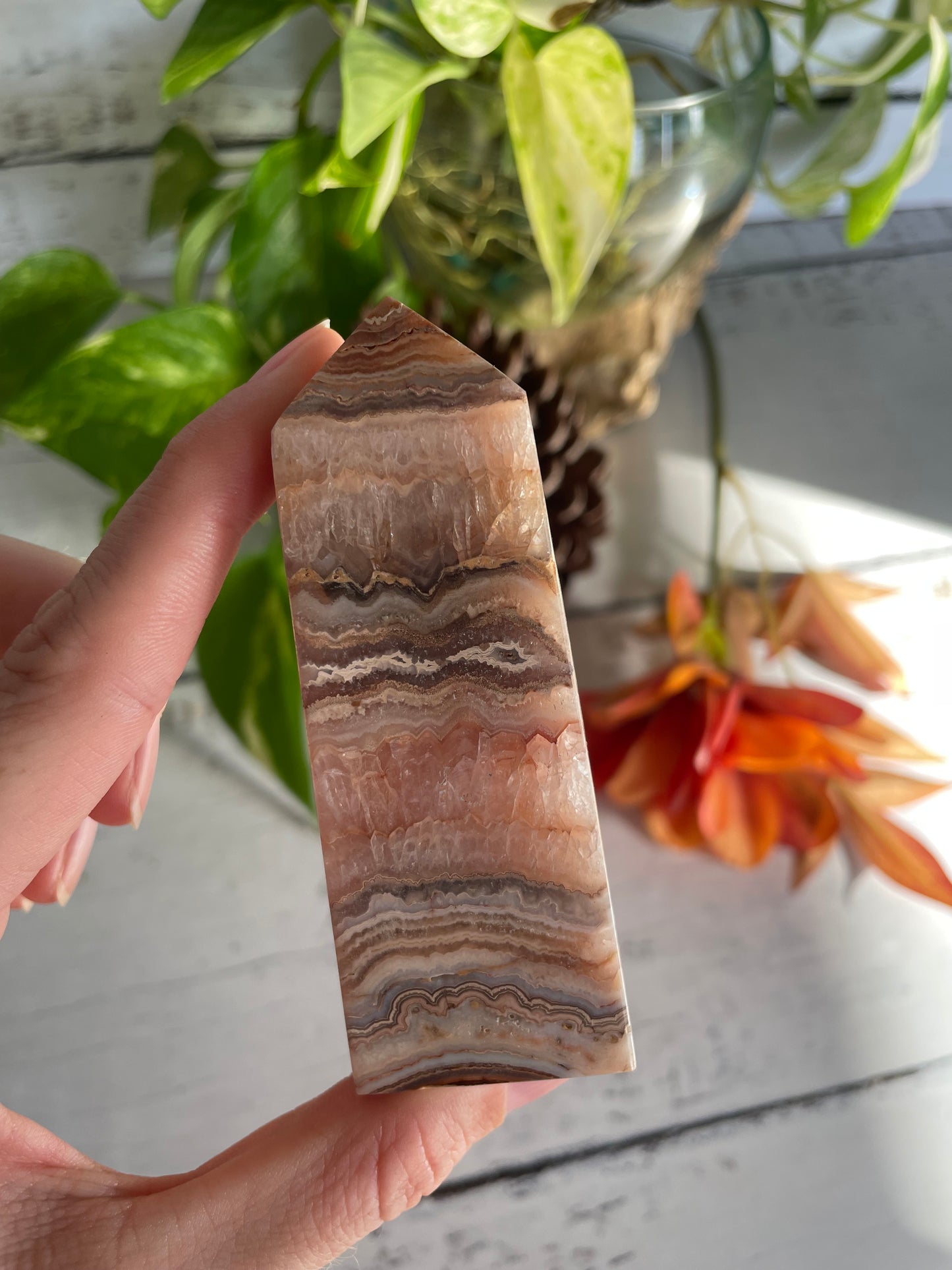 Pink Crazy Lace Agate Obelisk