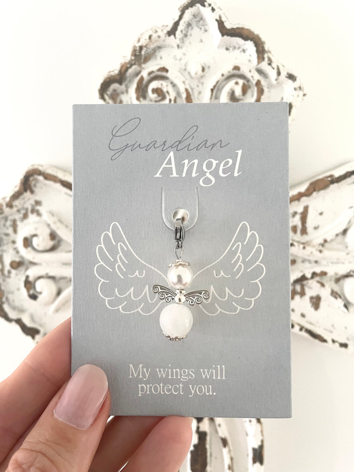 Guardian Angel Charm ~ Rainbow Moonstone