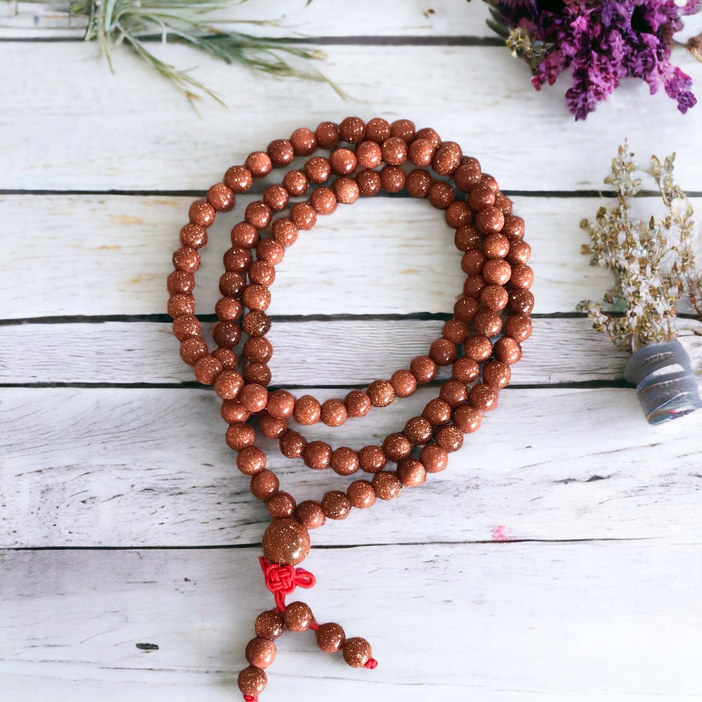 Goldstone Mala /PrayerBeads TELEPATHIC