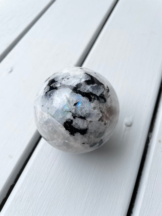 Rainbow Moonstone Sphere includes holder