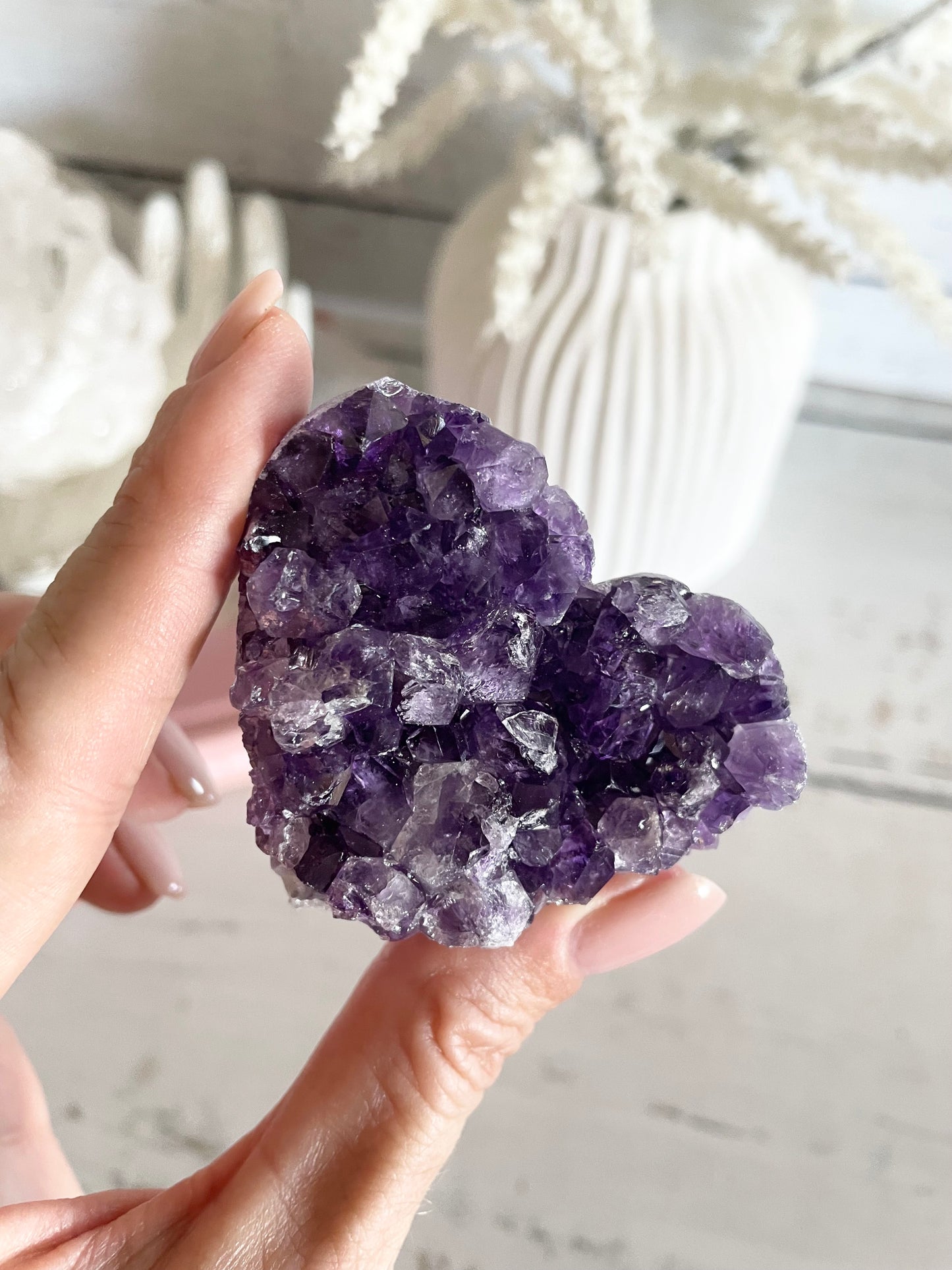 Amethyst Cluster Heart