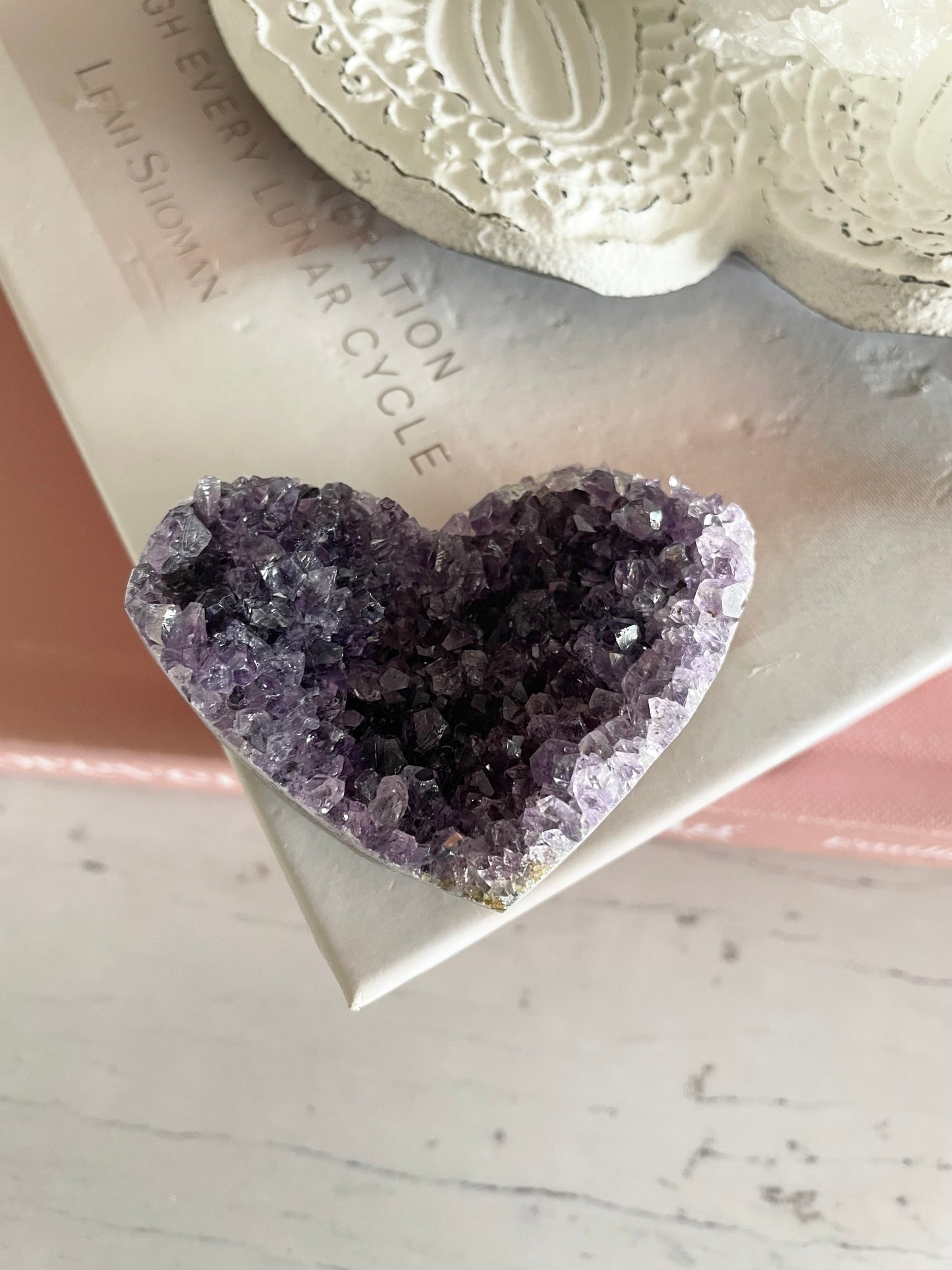 Amethyst Cluster Heart