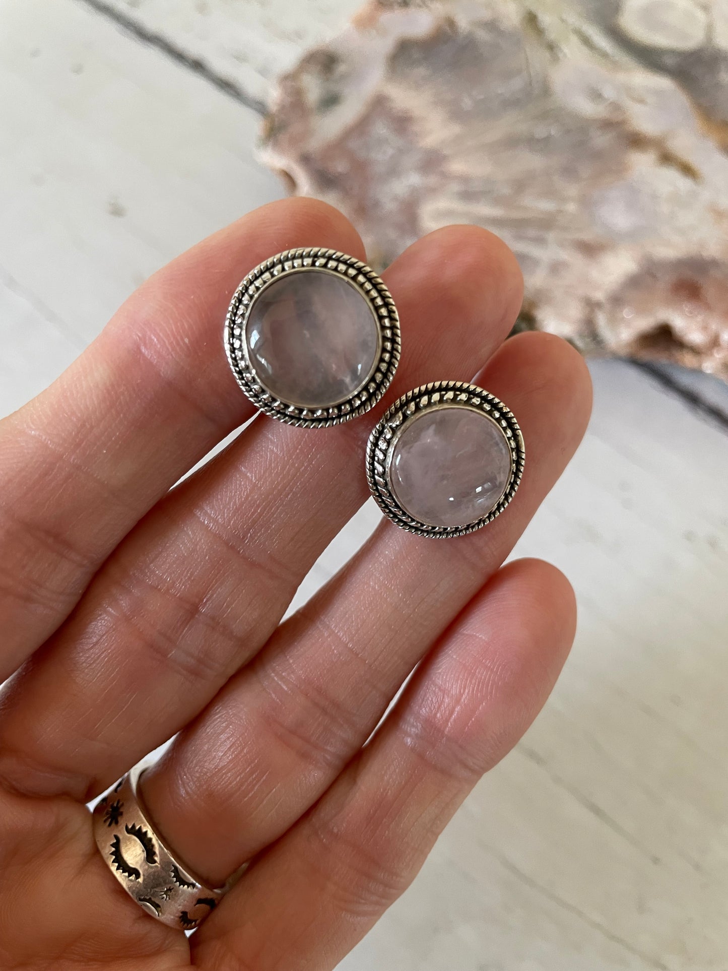 Rose Quartz Studs