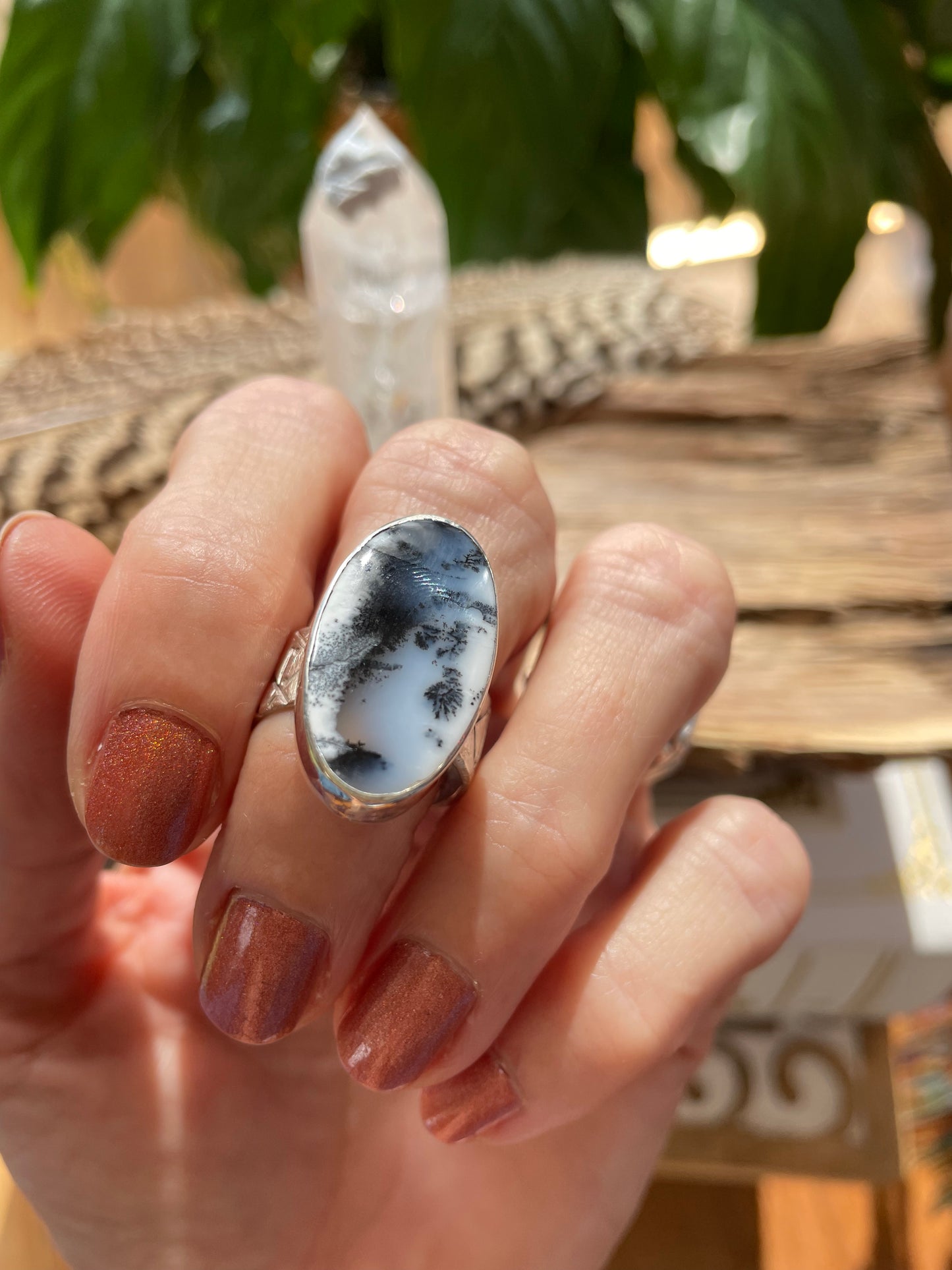 SweetGrass Studio ~ Dendritic Agate/Opal Ring