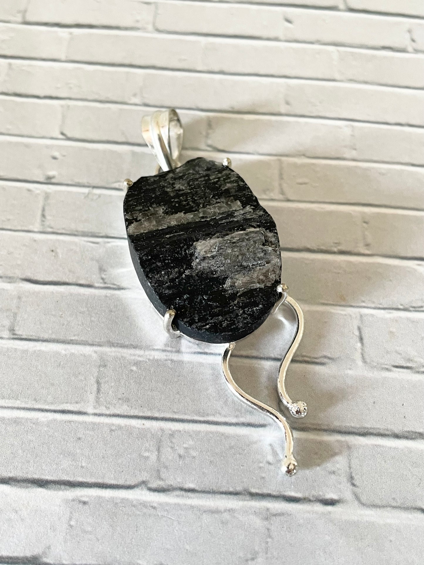 Raw Black Tourmaline Pendant