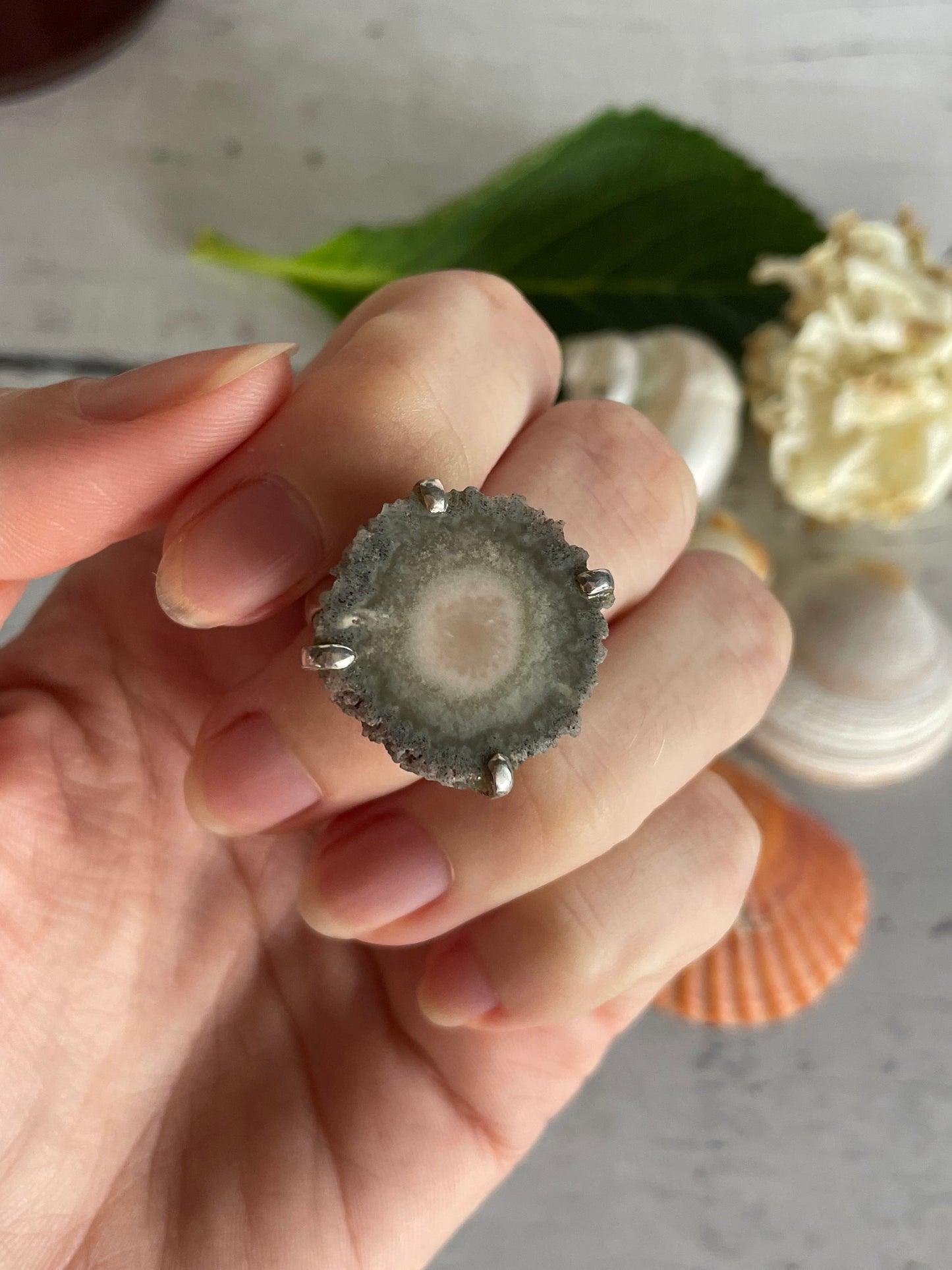 Stalactite Amethyst Silver Raw Ring