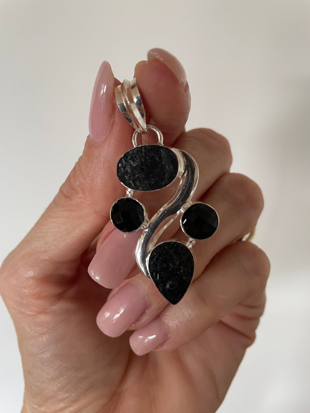 Black Tourmaline & Black Onyx Pendant
