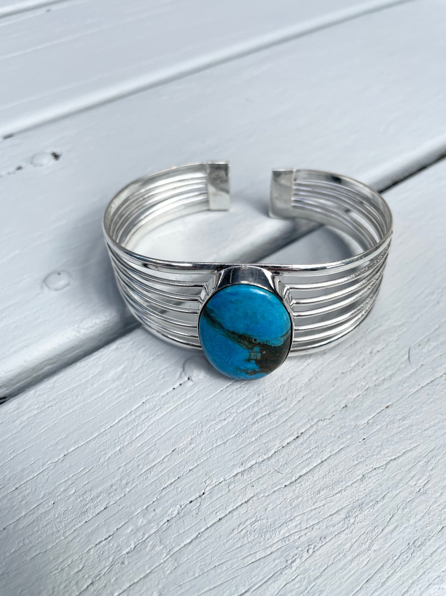 Tibetan Turquoise silver cuff