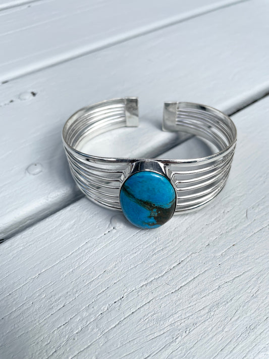 Tibetan Turquoise silver cuff