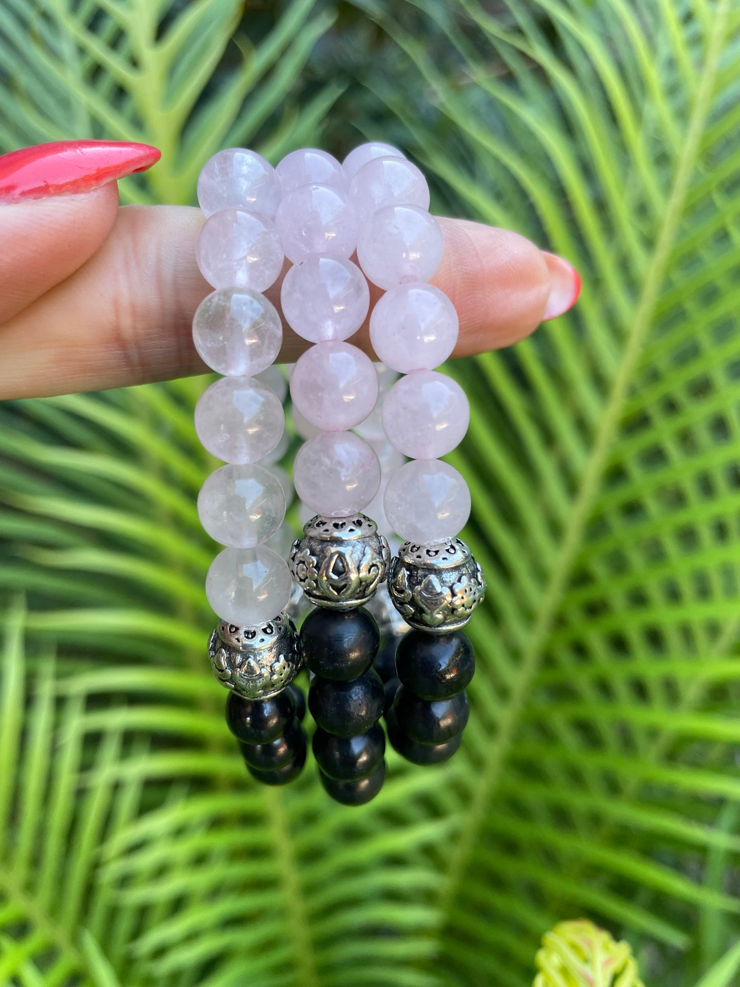 Shungite/Rose Quartz Healing Bracelet