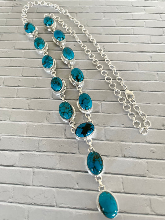 Tibetan Turquoise Lariat Necklace