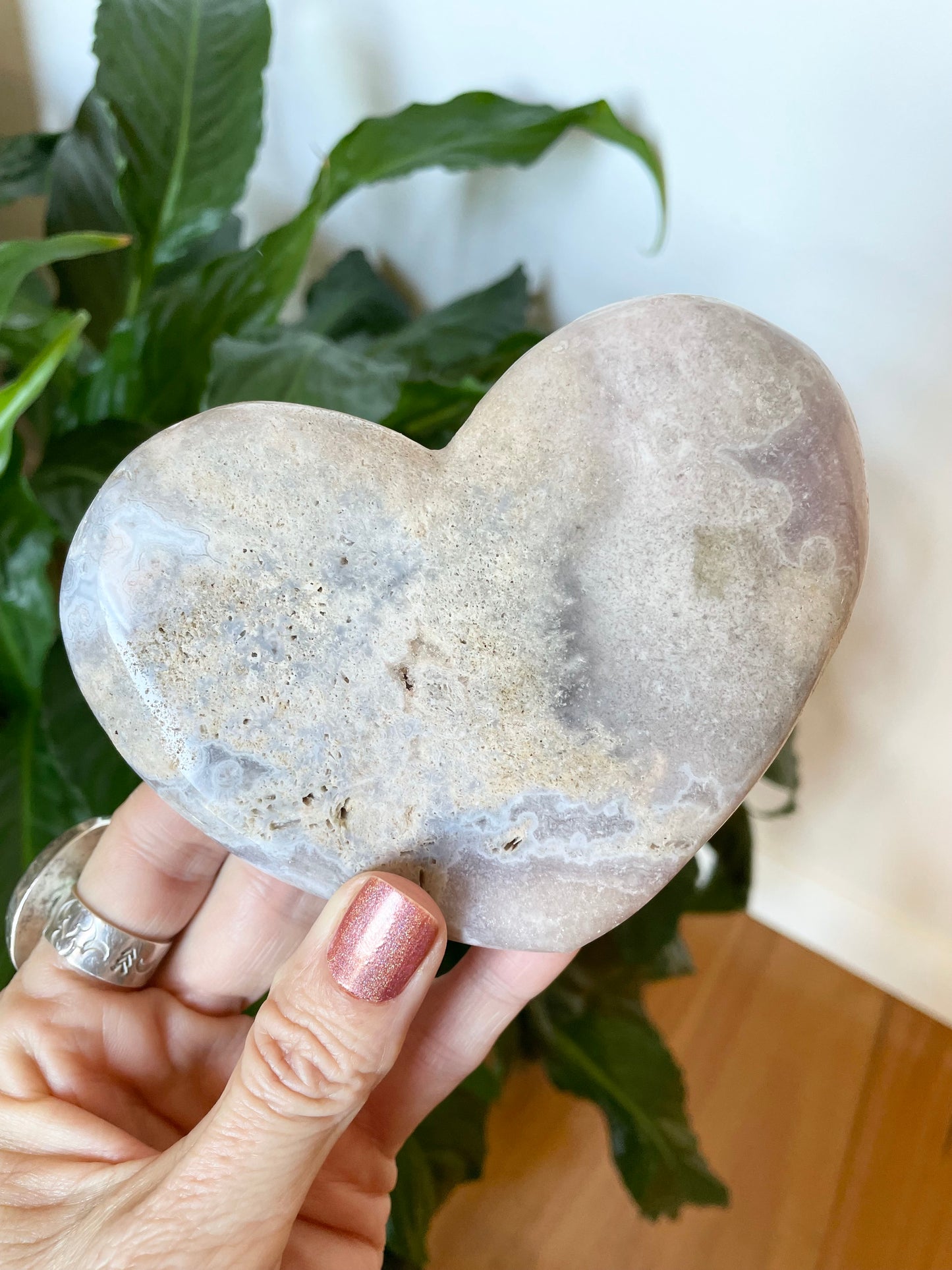 Pink Druzy Amethyst Heart