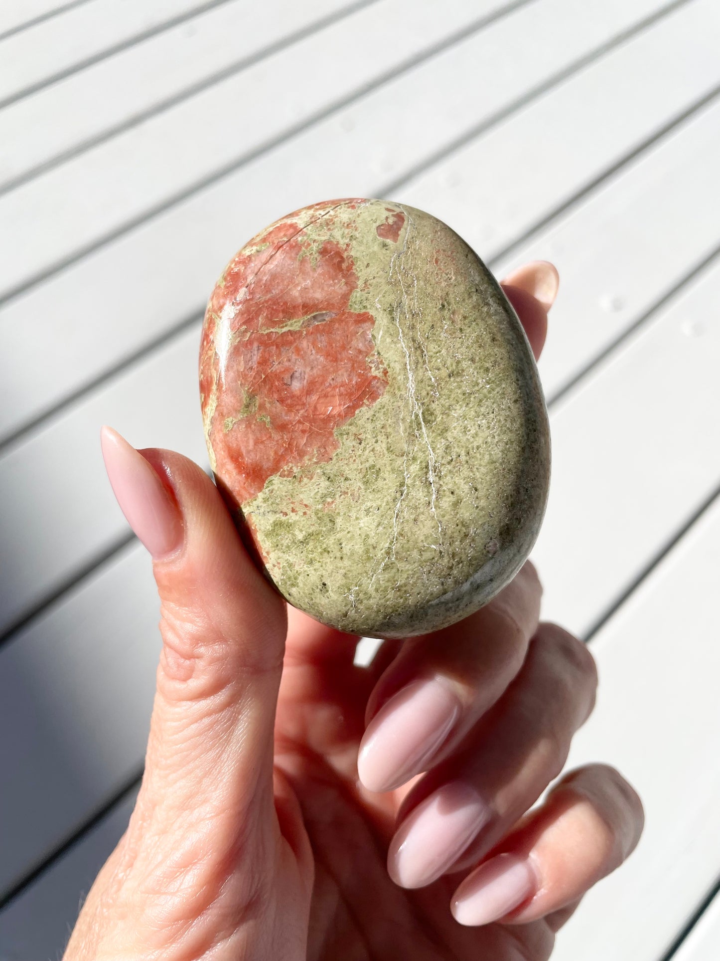Unakite Palm Stone