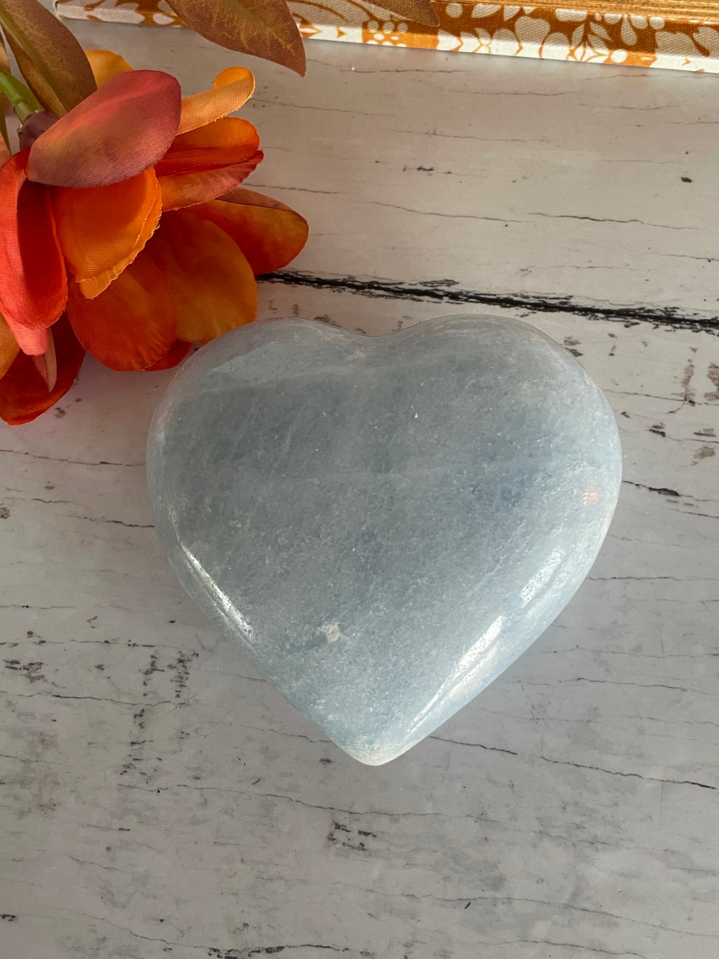 Blue Calcite Heart