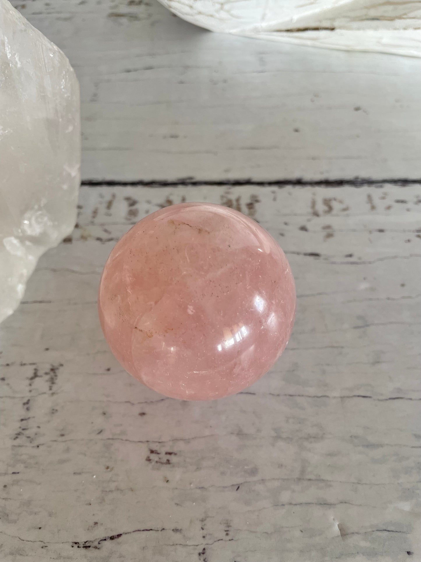 Rose Quartz Sphere Includes wooden holder