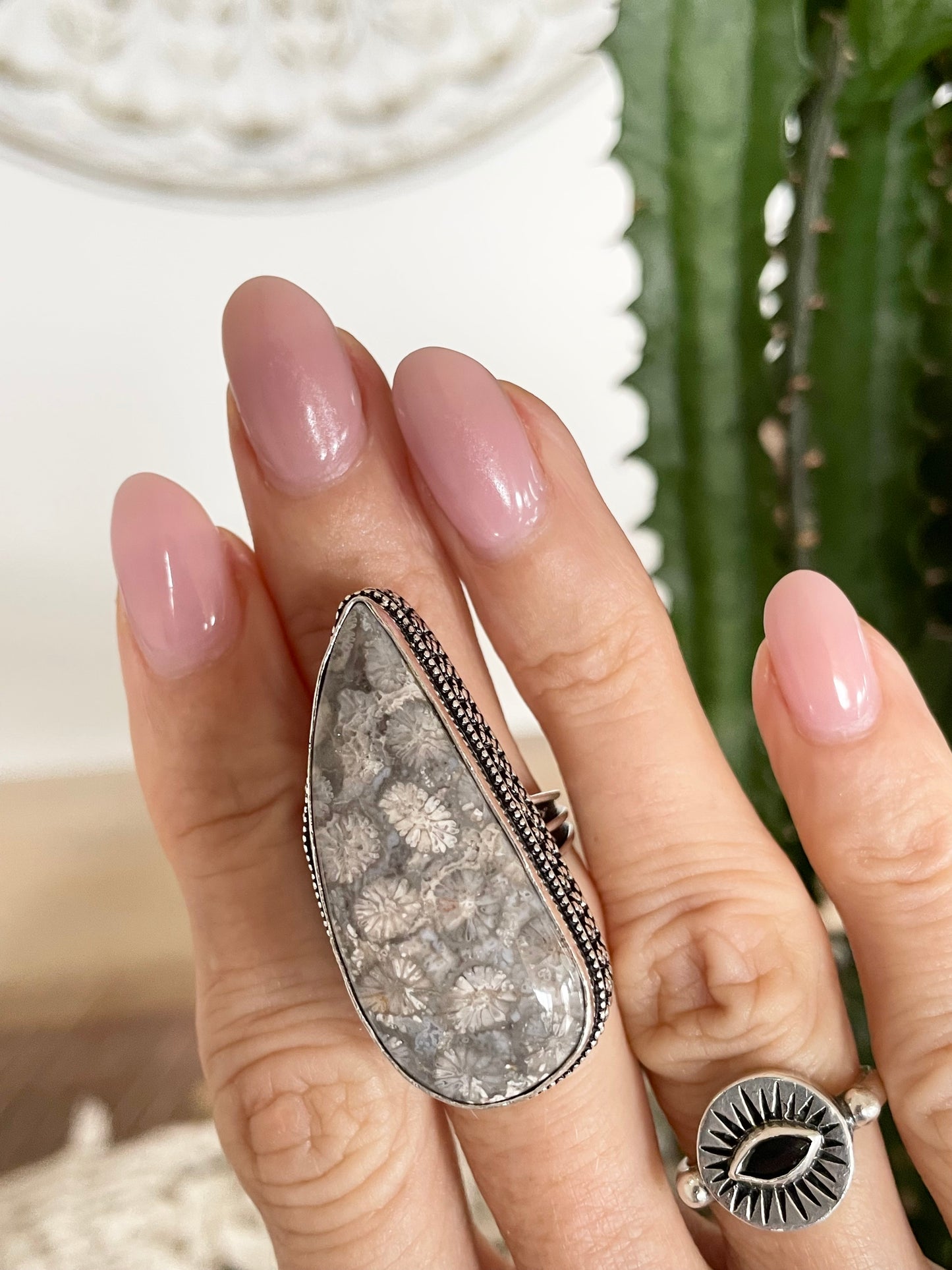 Petoskey / Fossil Ring  ~ size 7.5