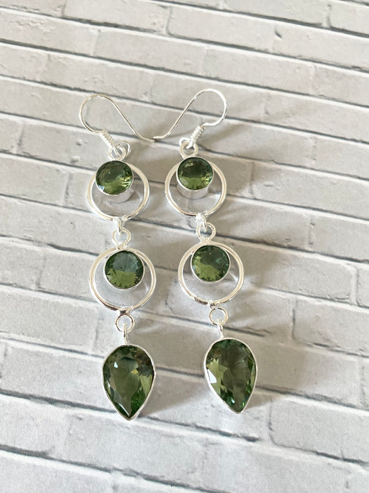 Green Amethyst Dangles