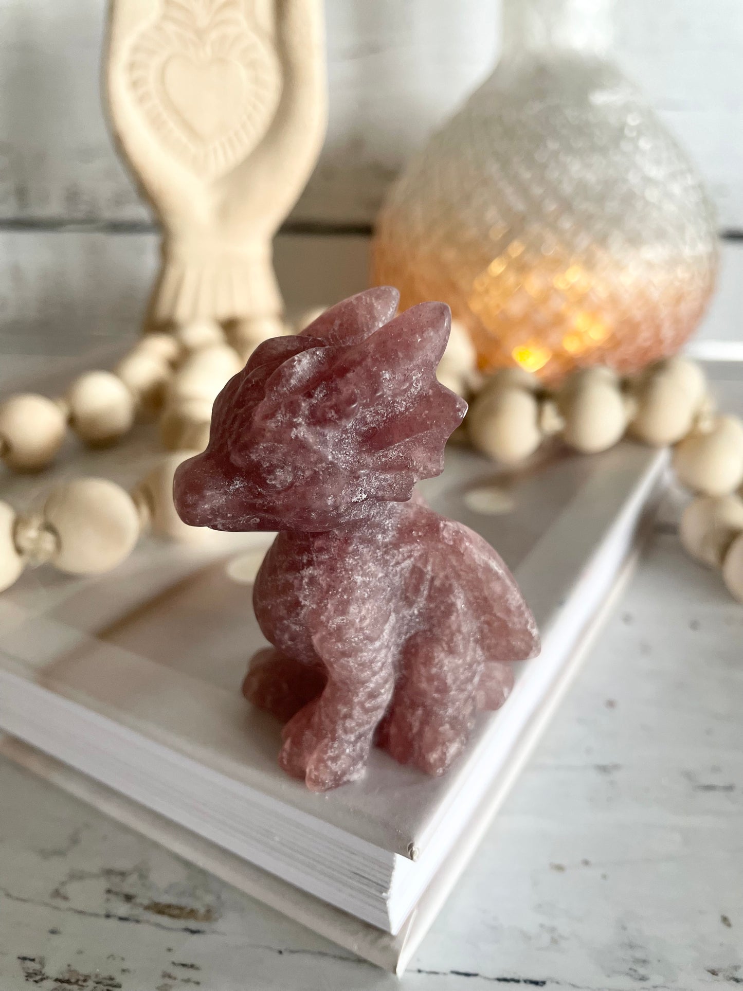 Strawberry Quartz Dragon