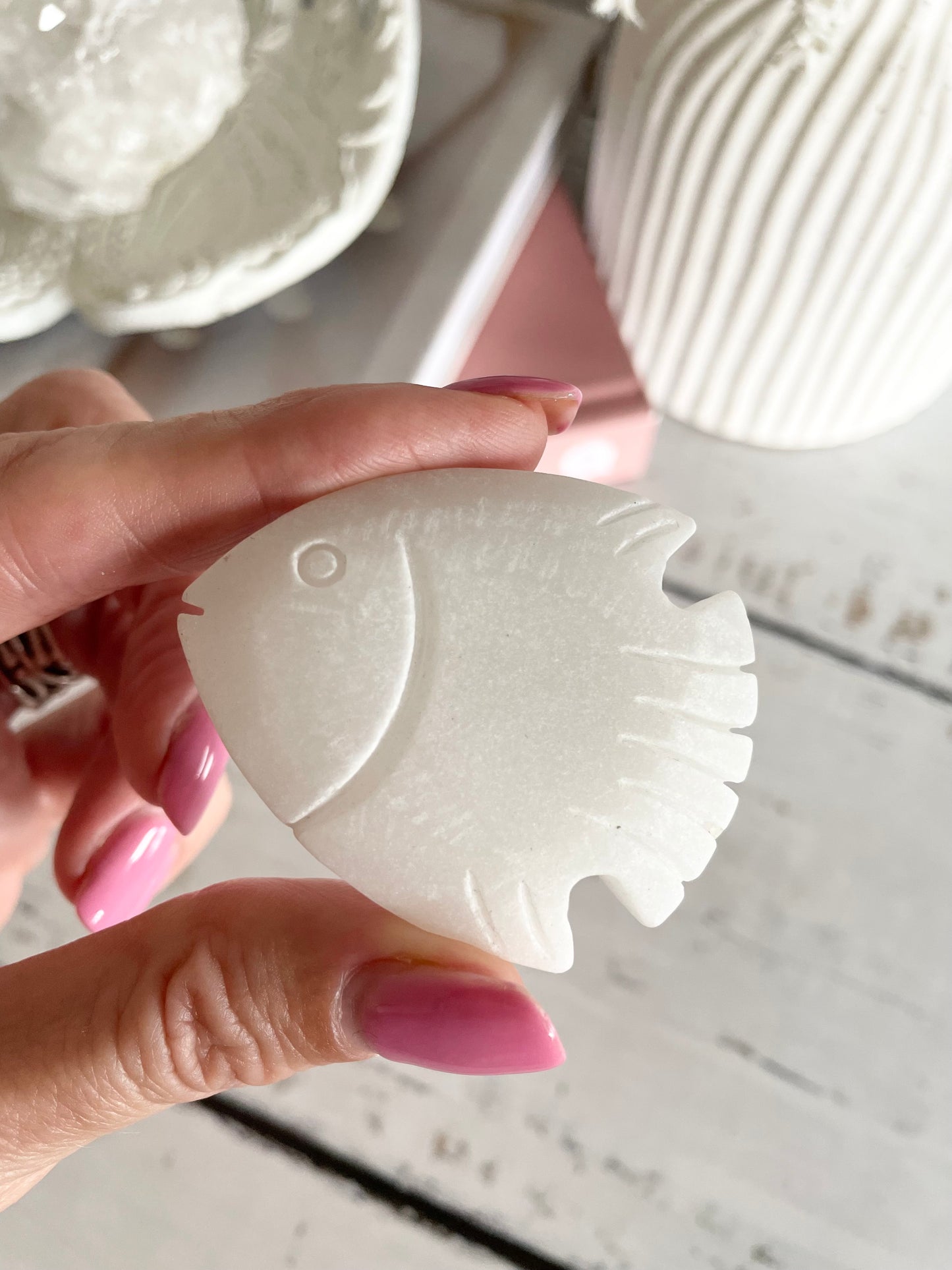 Angel Fish ~ White Jade