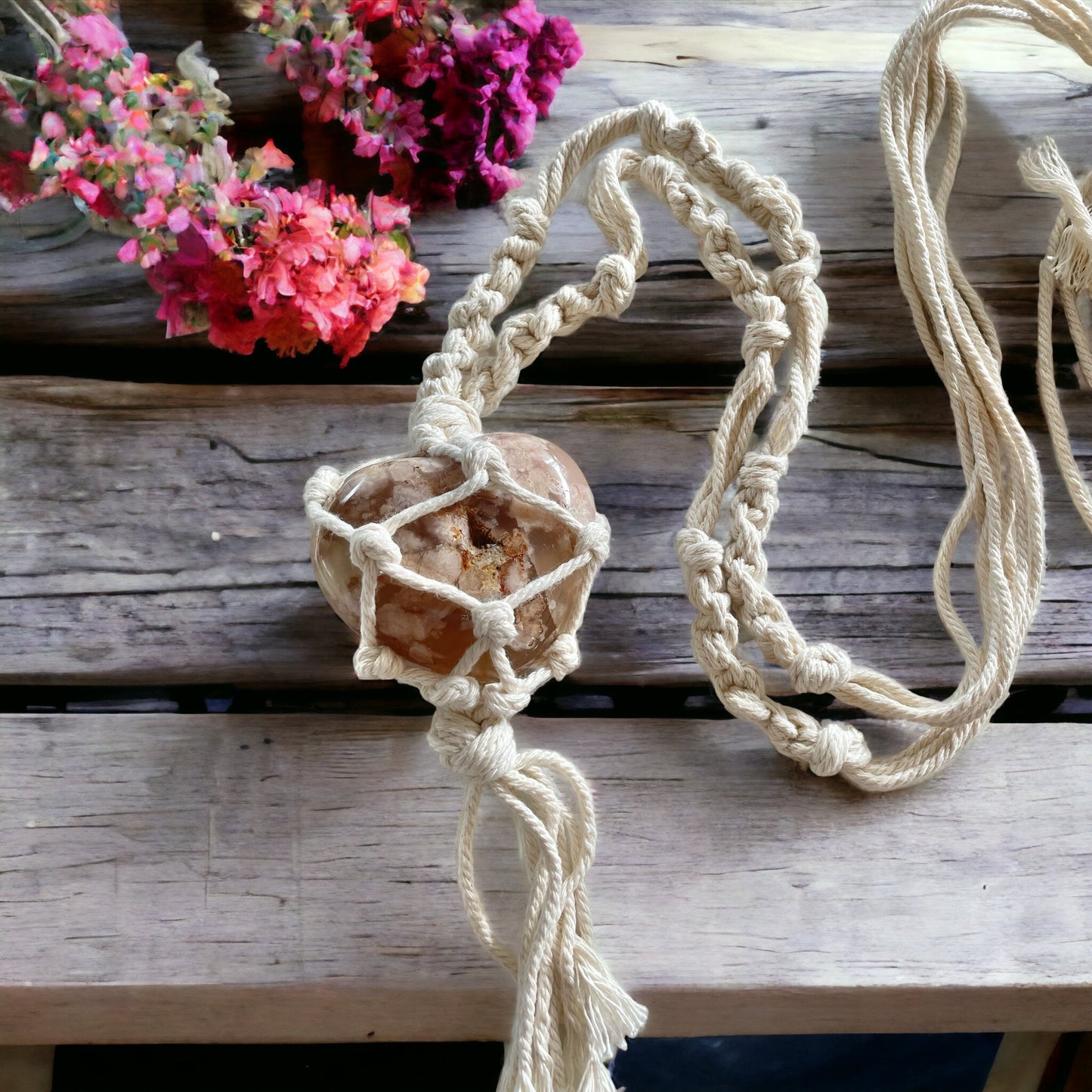 Macrame Hanging ~ Flower Agate