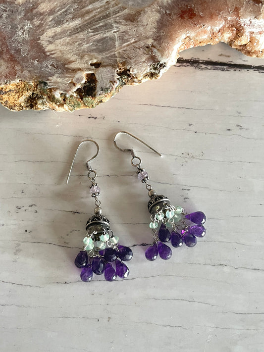 Amethyst & Aquamarine Dangles