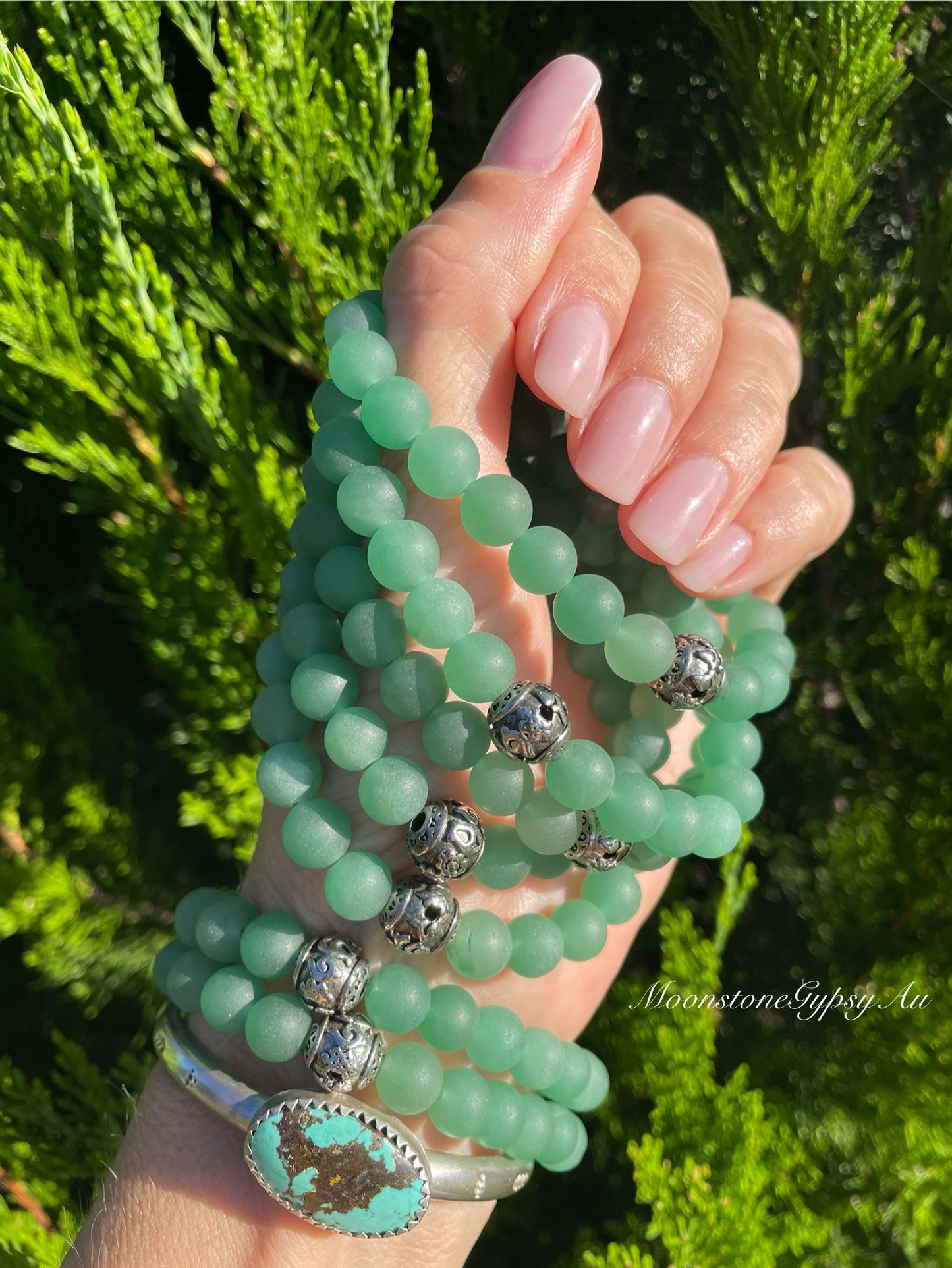 Frosted Green Aventurine Healing Bracelet ~ Faery Folk