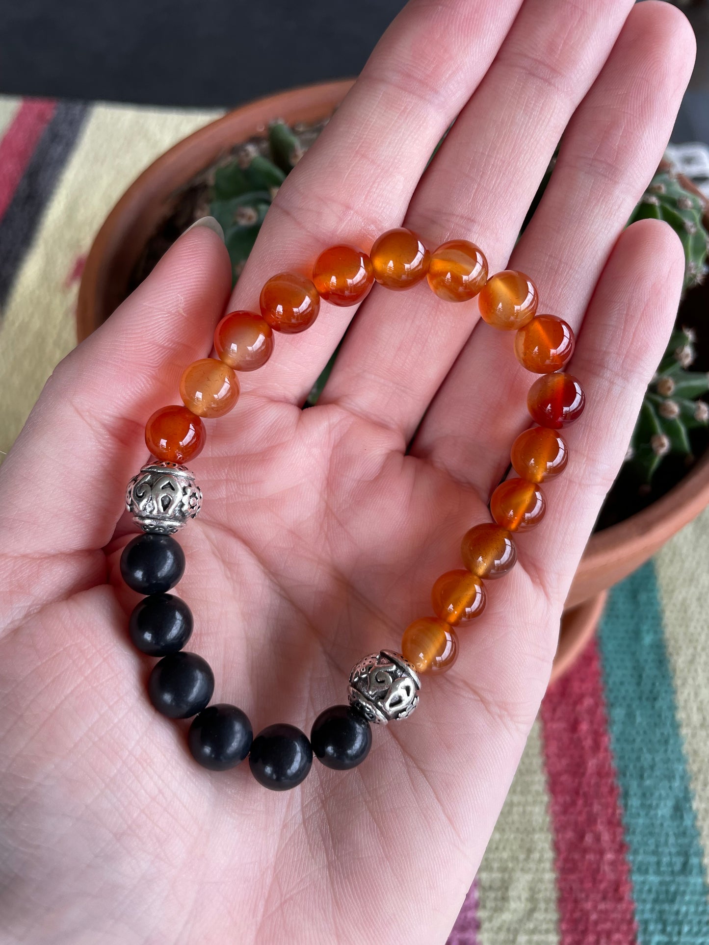 Shungite & Carnelian Healing Bracelet ~ PASSION