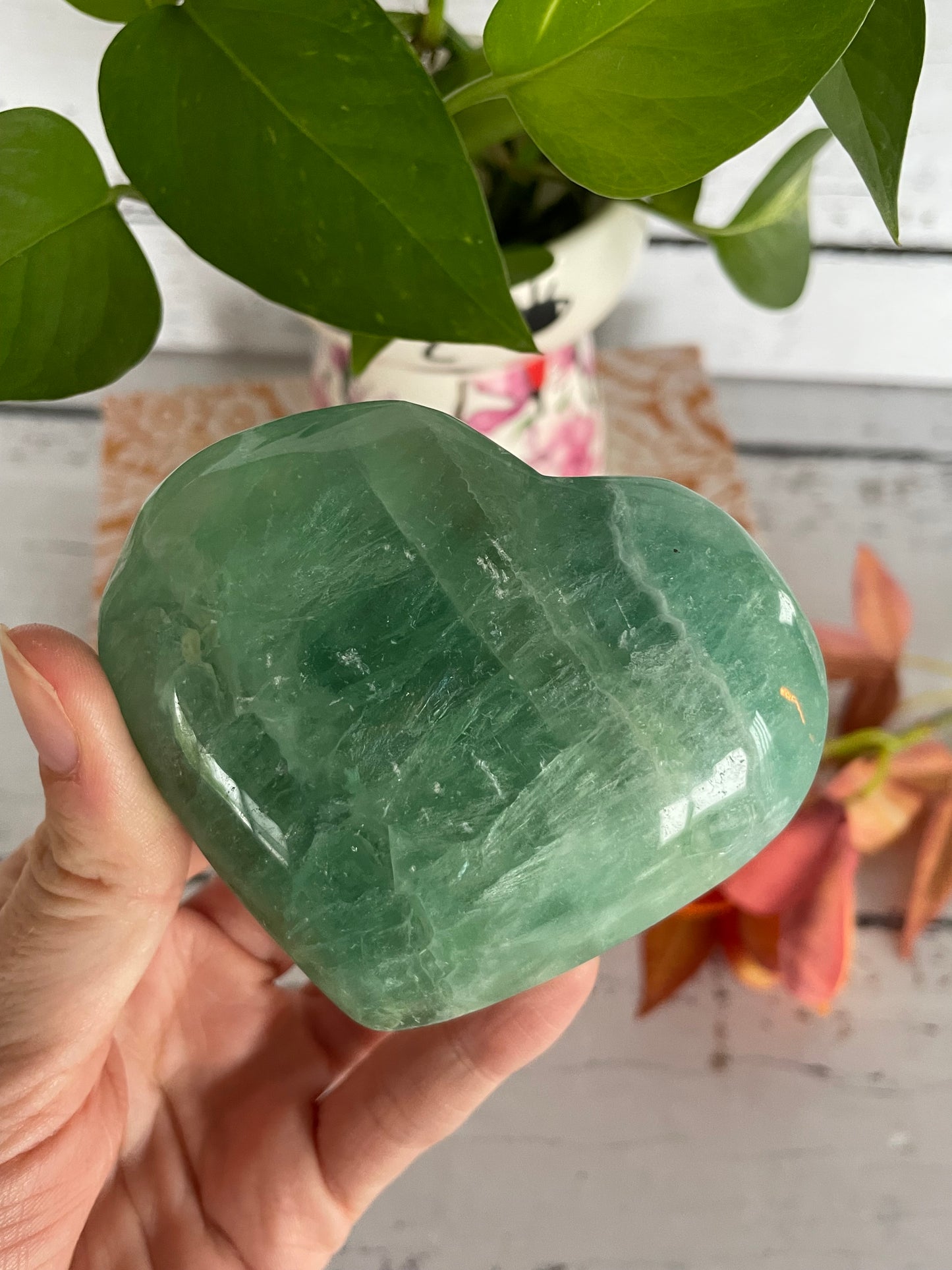 Green Fluorite Heart