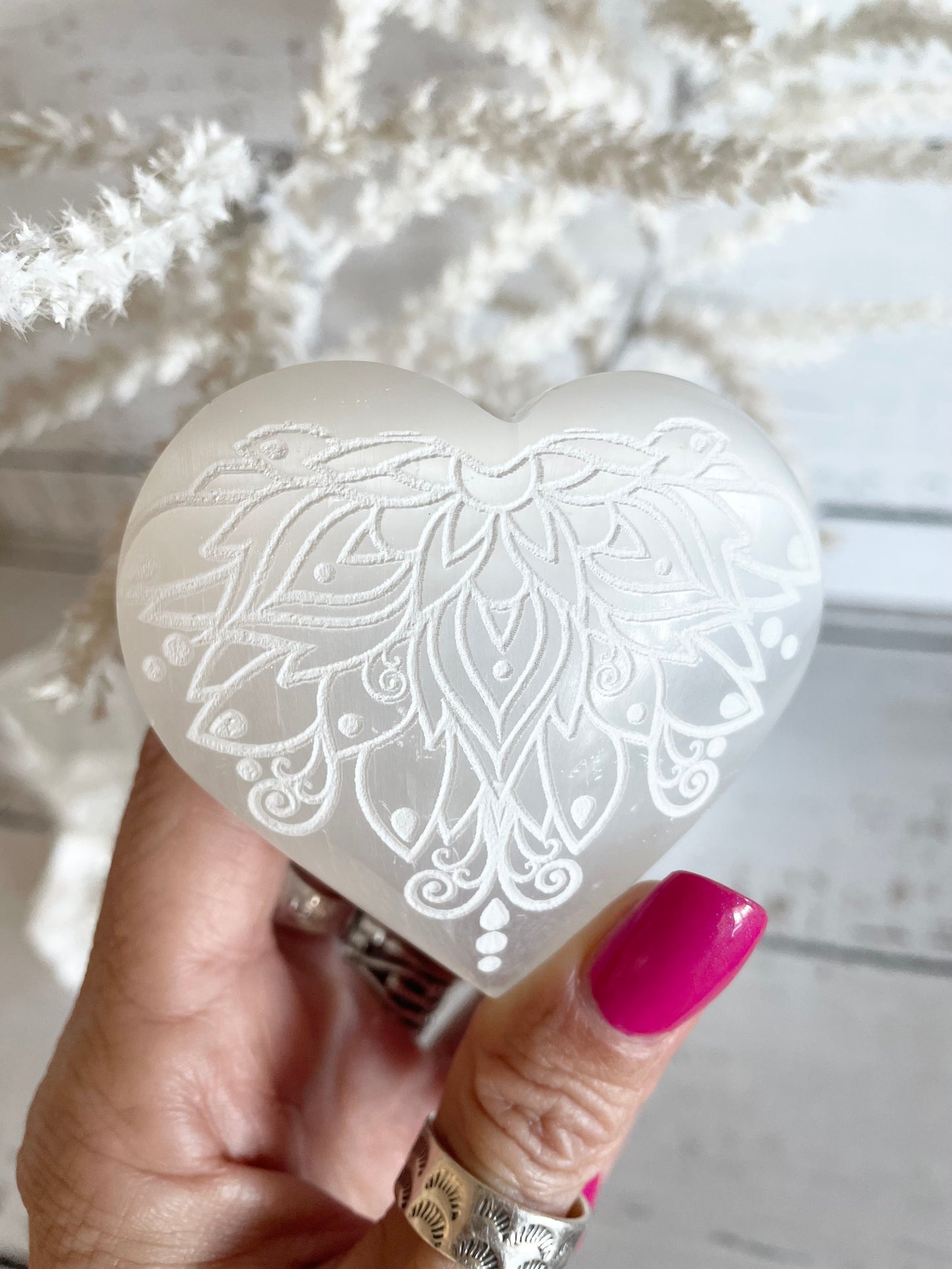 Selenite Mandala Heart