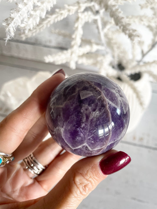 Chevron Dream Amethyst Sphere Includes Holder