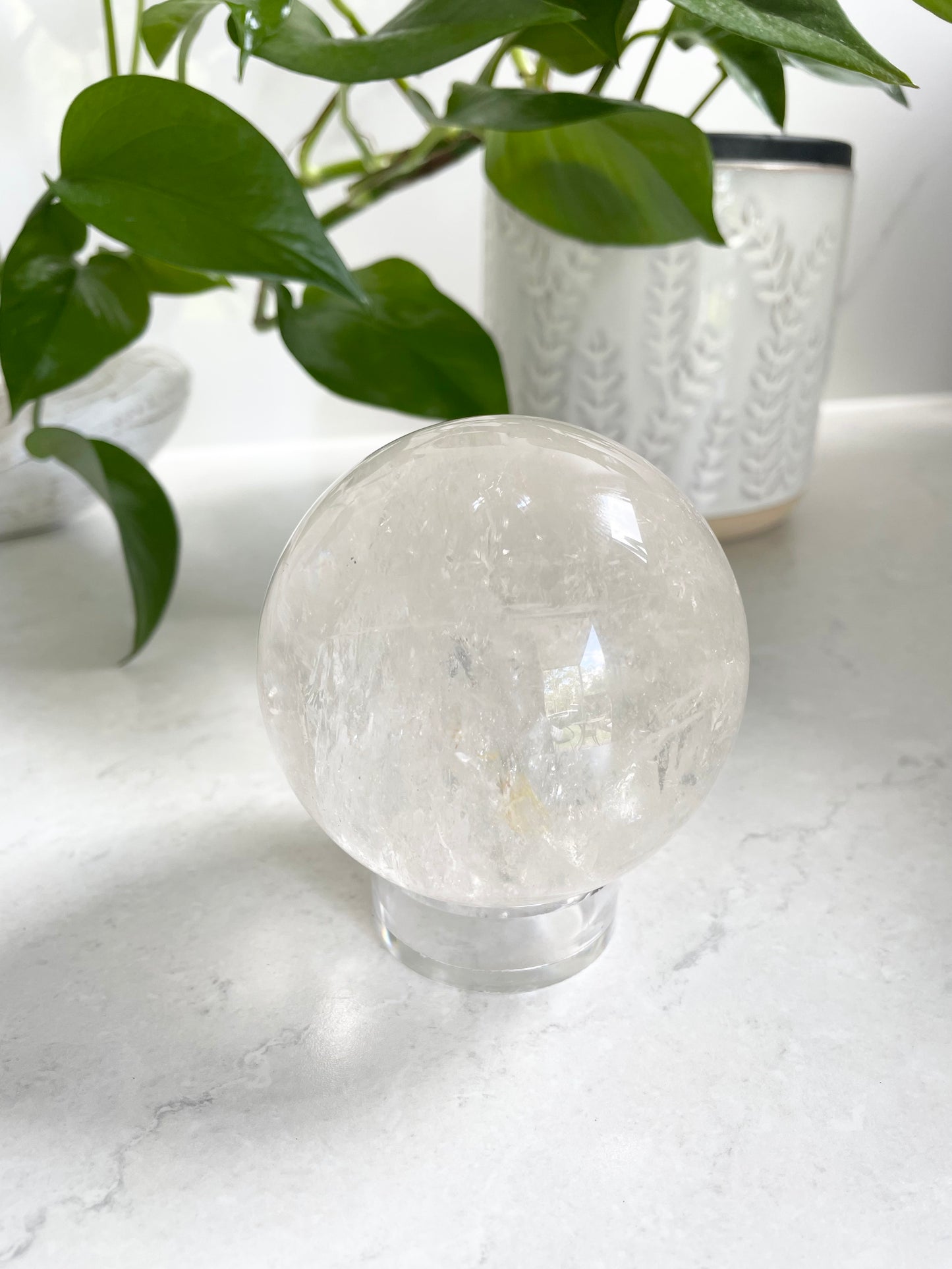 Clear Quartz Sphere includes holder