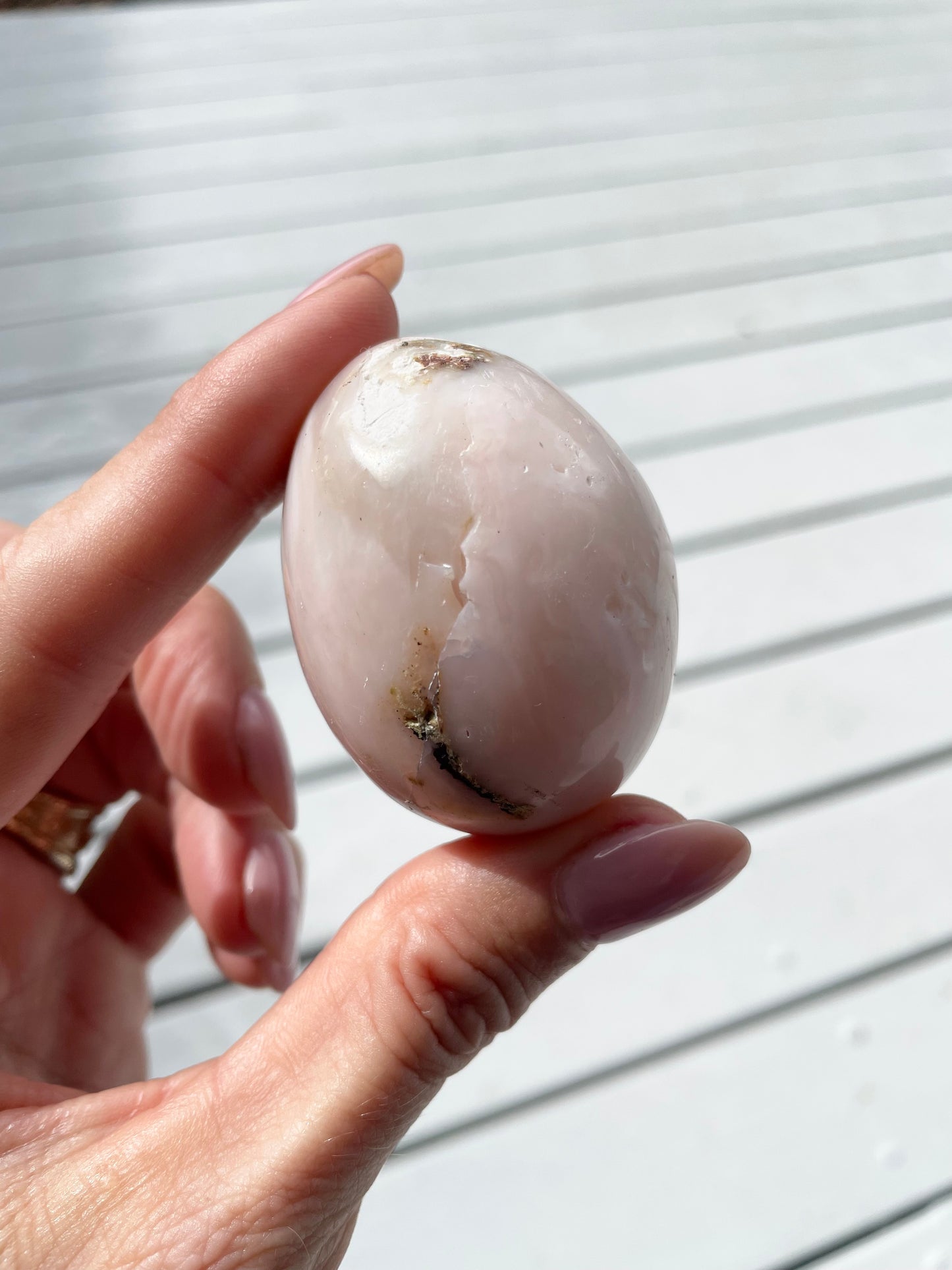 Pink Opal Egg with holder
