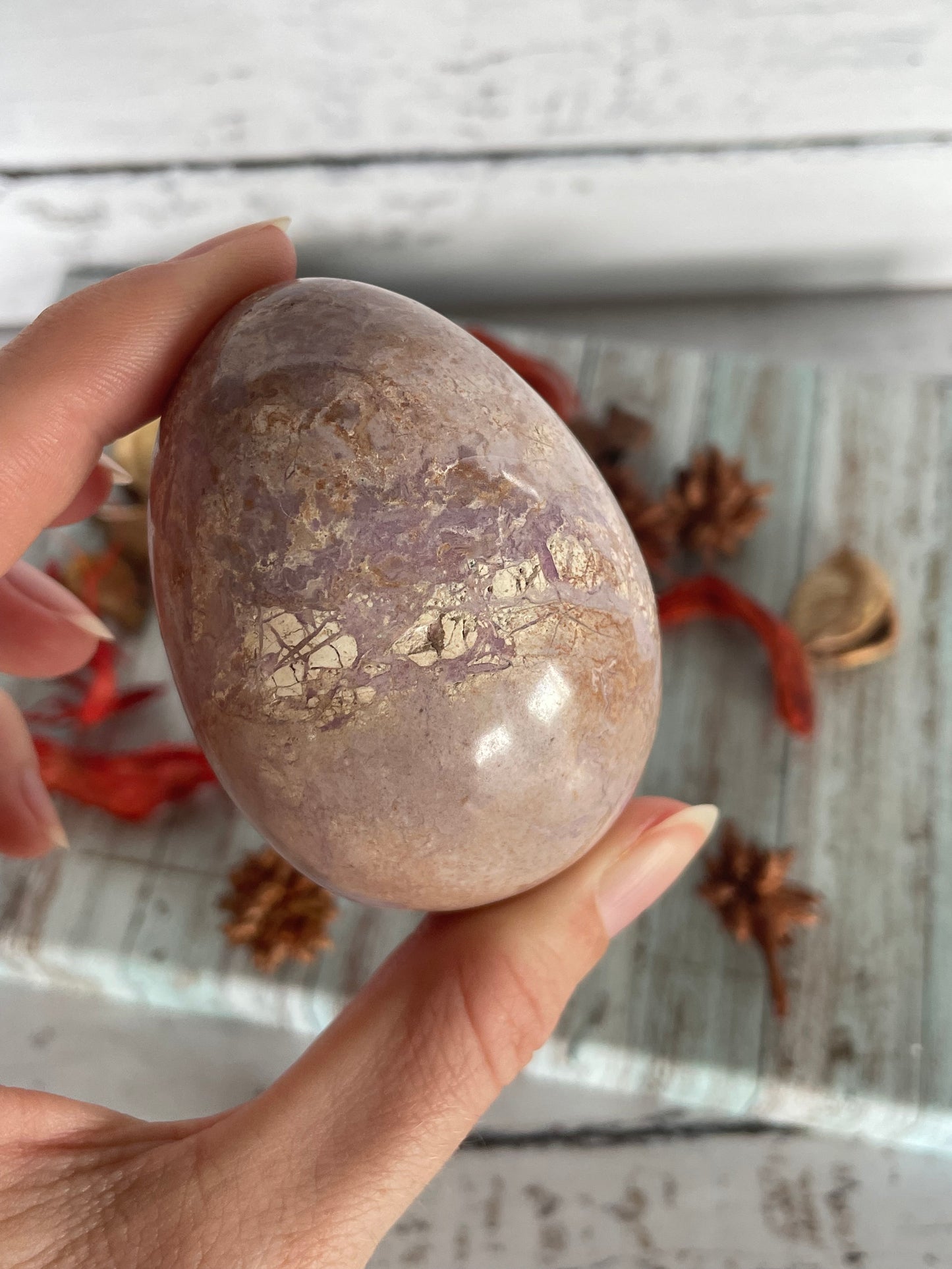 Phosphosiderite /Hope Stone Egg Includes Hematite Ring