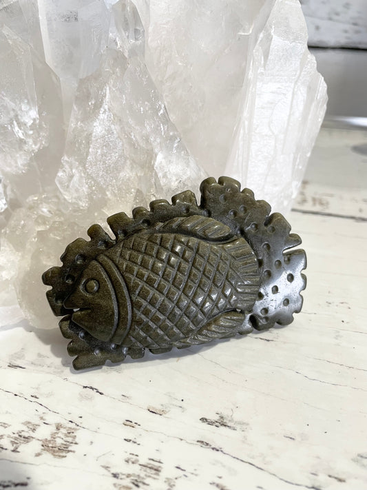 Golden Obsidian Fish