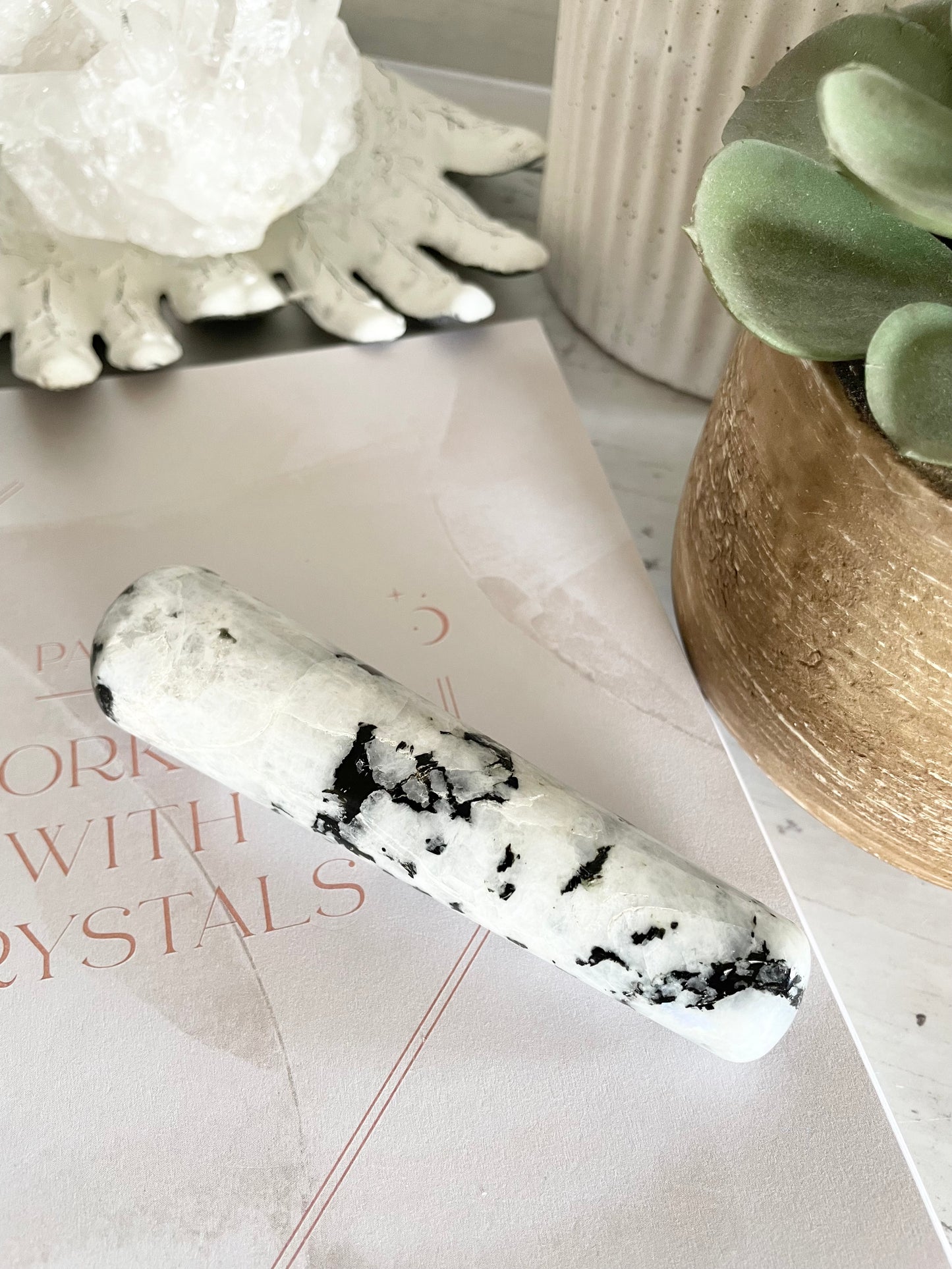 Rainbow Moonstone Healing/Massage Wand