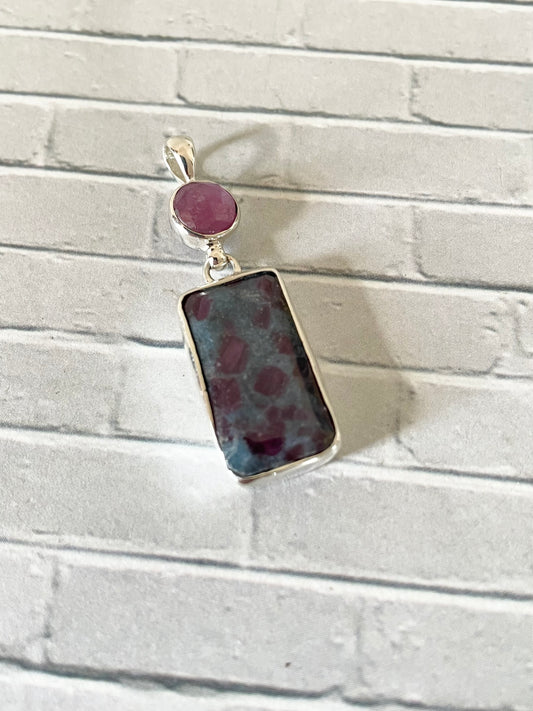 Sapphire & Ruby Kyanite Pendant