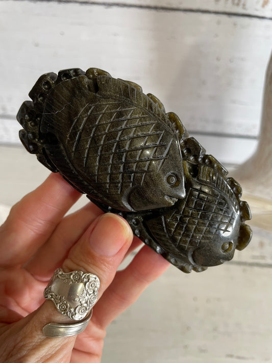 Golden Obsidian Fish