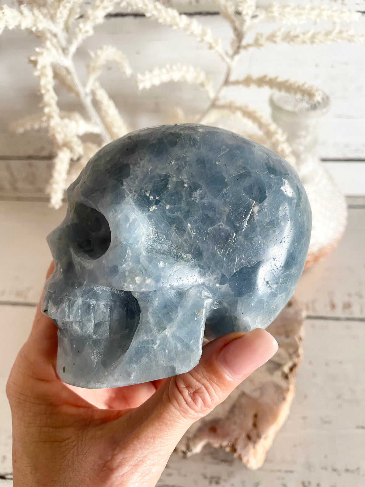 Blue Calcite Skull