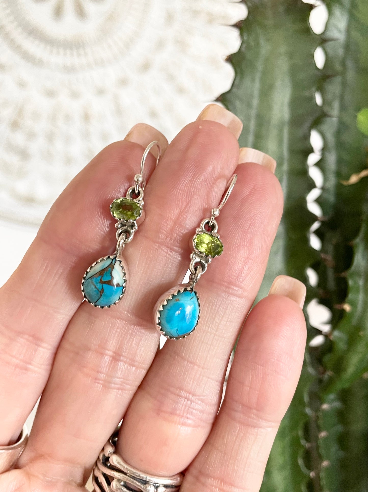 Blue Dahlia Turquoise Dangles