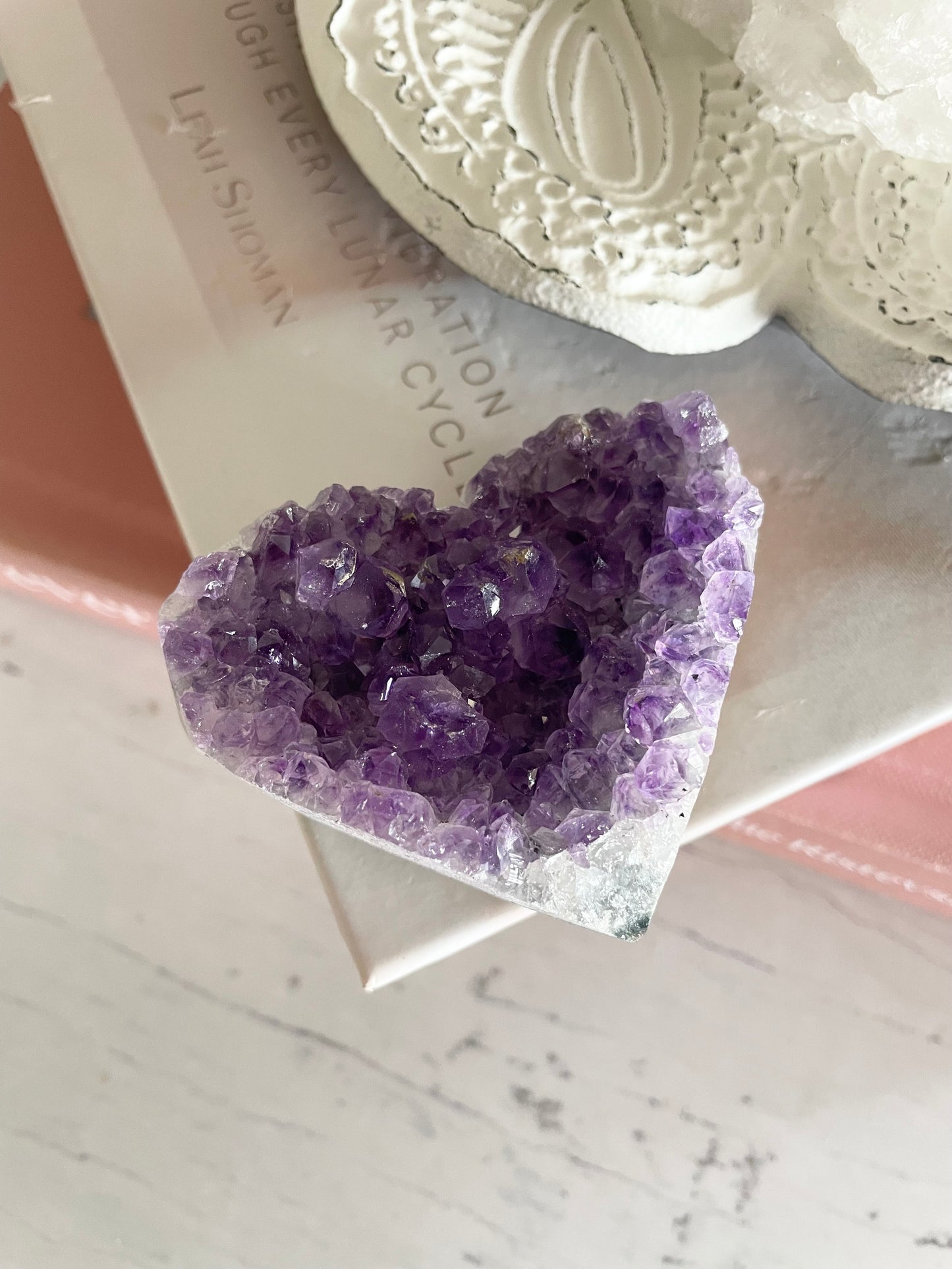 Amethyst Cluster Heart