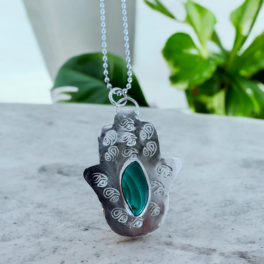 Hamsa Amulet ~ Malachite